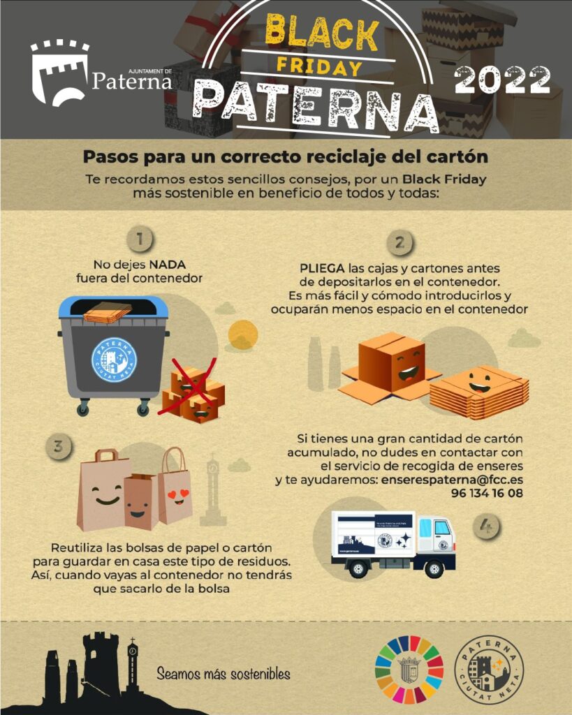 reciclaje papel y cartón Paterna Black Friday